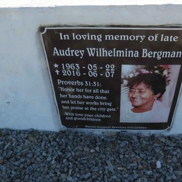 BERGMAN Audrey Wilhelmina 1963-2016