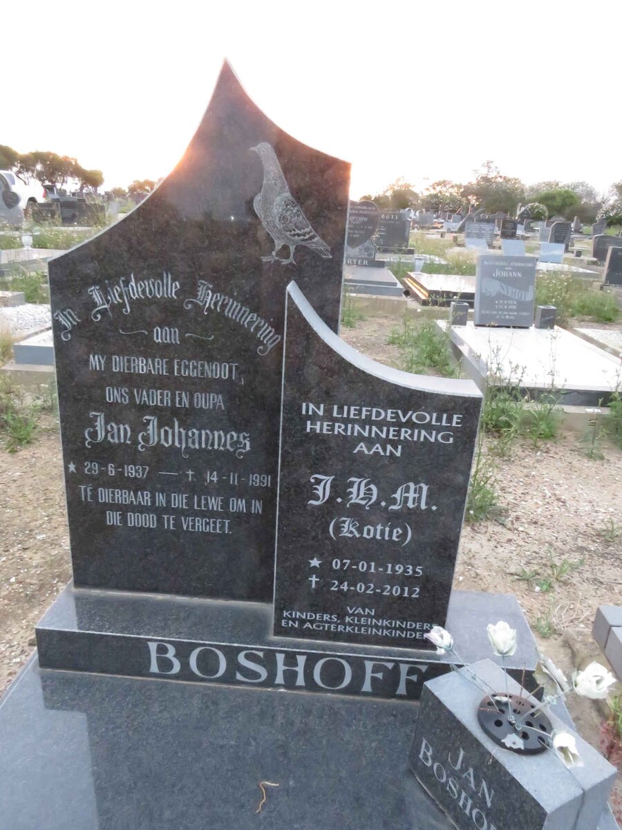 BOSHOFF Jan Johannes 1937-1991 &amp; F.H.M. 1935-2012