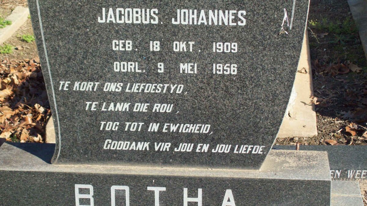BOTHA Jacobus Johannes 1909-1956