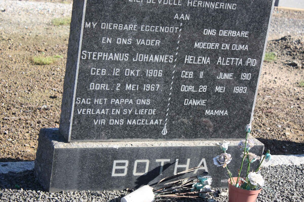 BOTHA Stephanus Johannes 1906-1967 &amp; Helena Aletta 1910-1983
