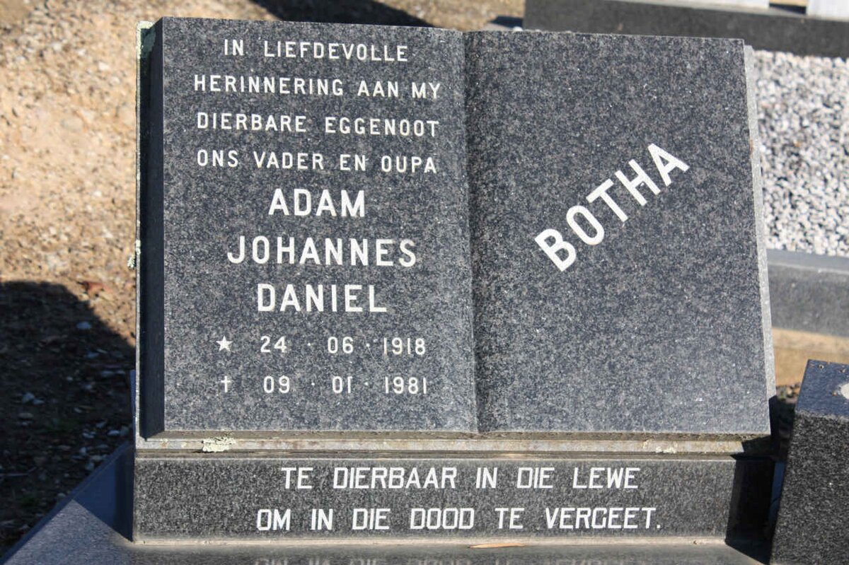 BOTHA Adam Johannes Daniel 1918-1981