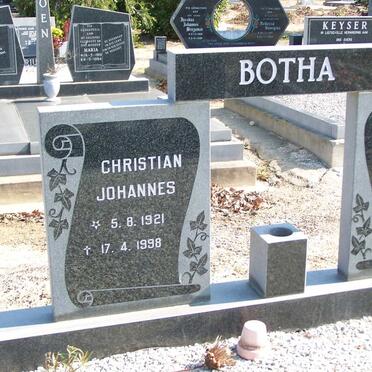BOTHA Christian Johannes 1921-1998 &amp; Petronella Johanna 1928-2003
