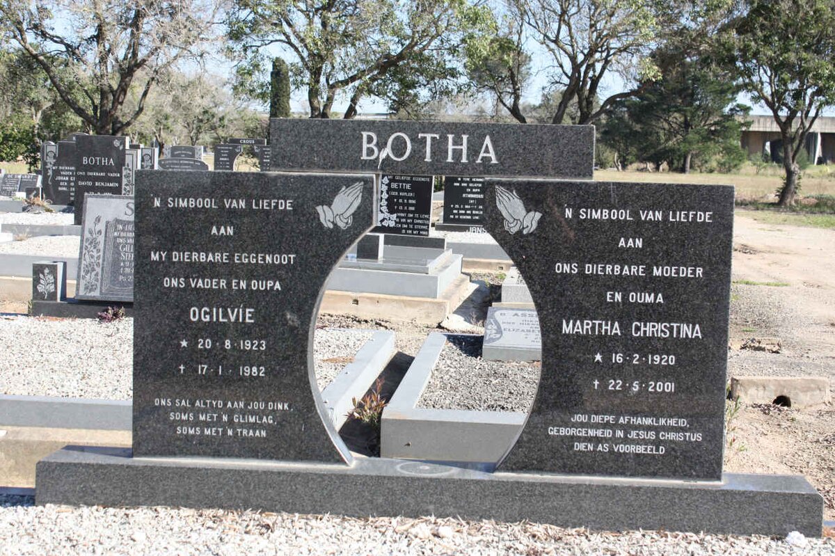 BOTHA Ogilvie 1923-1982 &amp; Martha Christina 1920-2001