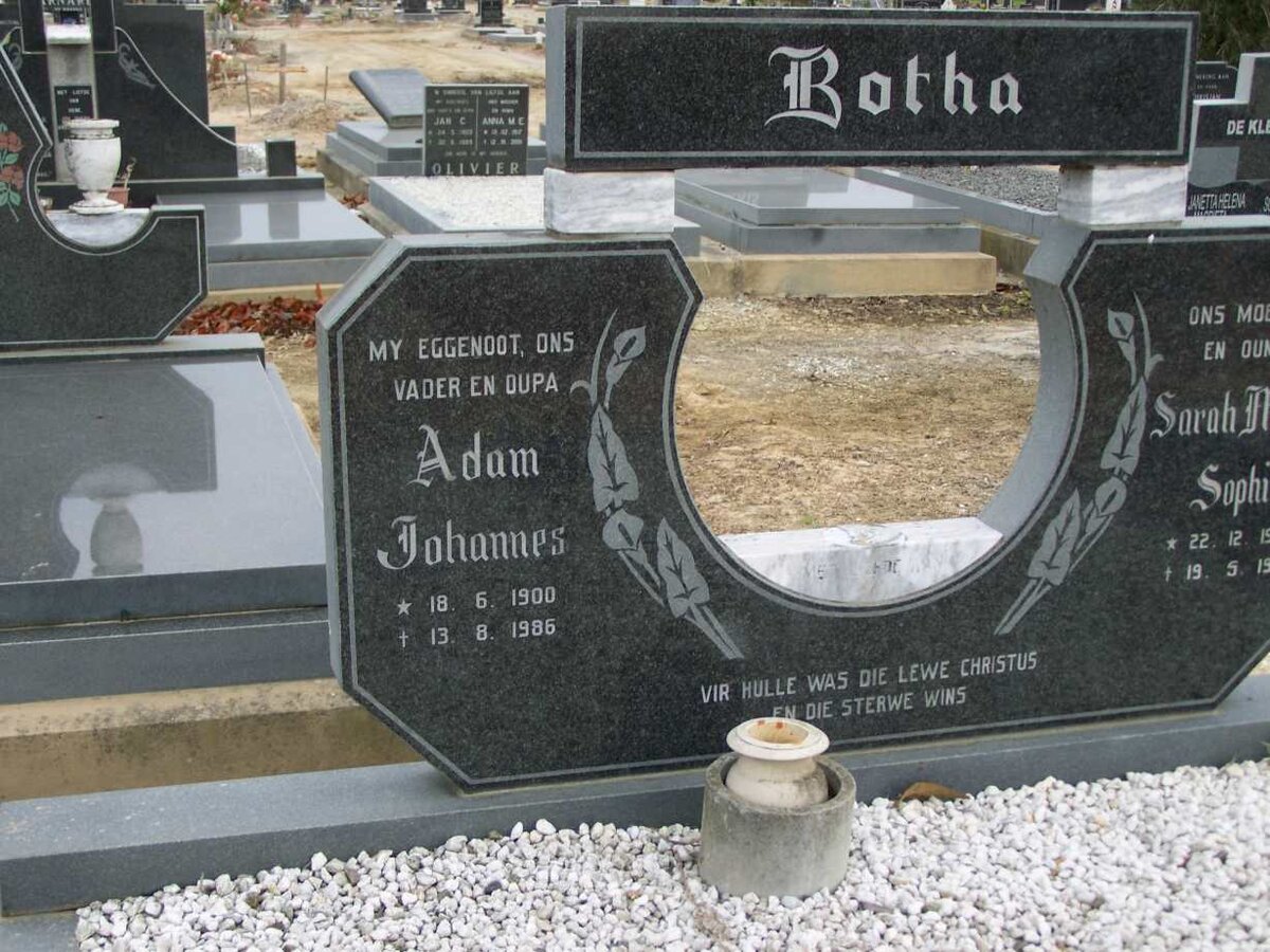 BOTHA Adam Johannes 1900-1986 &amp; Sarah Maria Sophia 1908-1991 _1