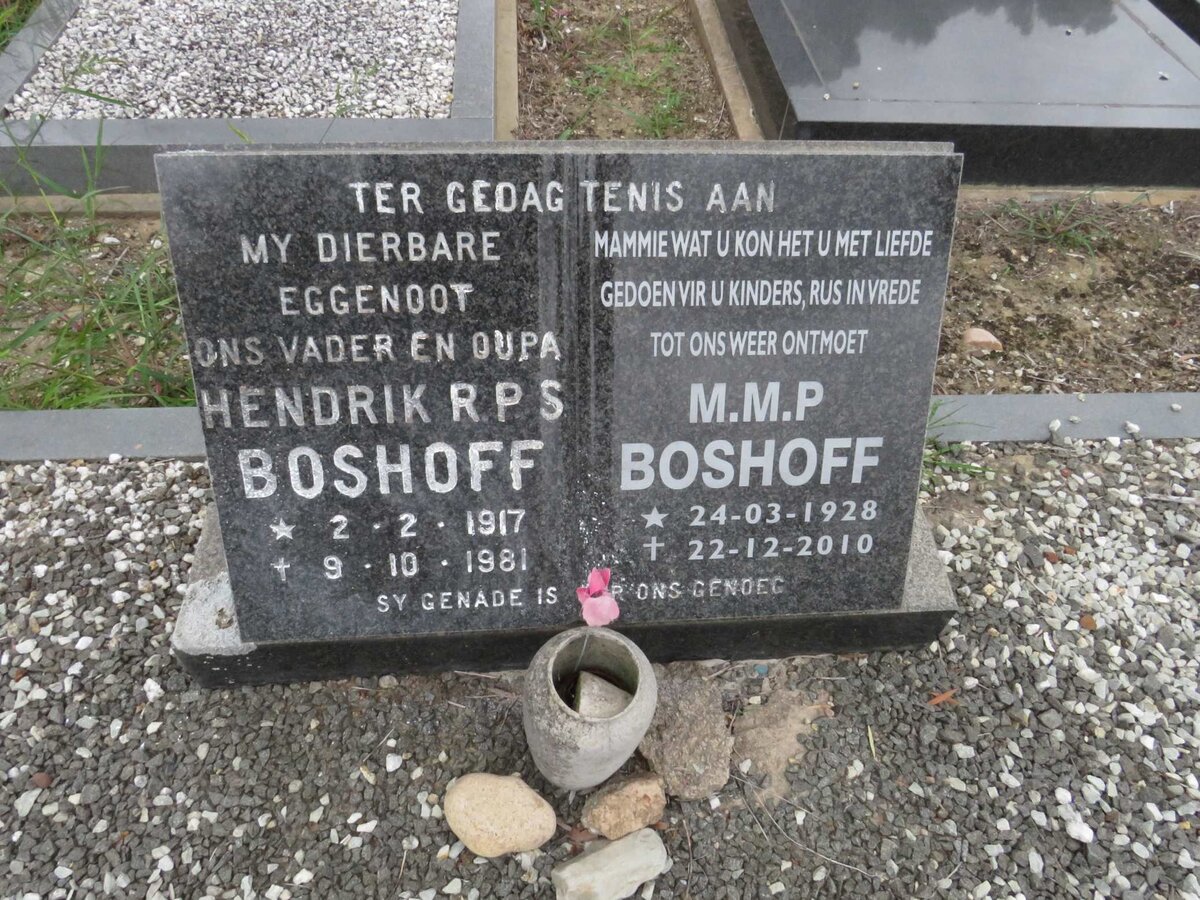 BOSHOFF Hendrik R.P.S. 1917-1981 &amp; M.M.P. 1928-2010