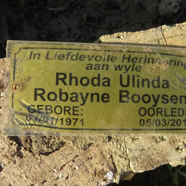 BOOYSEN Rhoda Ulindi Robayne 1971-2016
