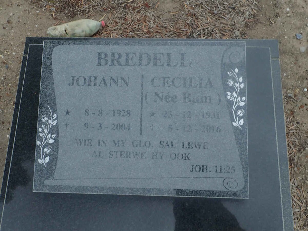 BREDELL Johann 1928-2004 & Cecilia BAM 1931-2016
