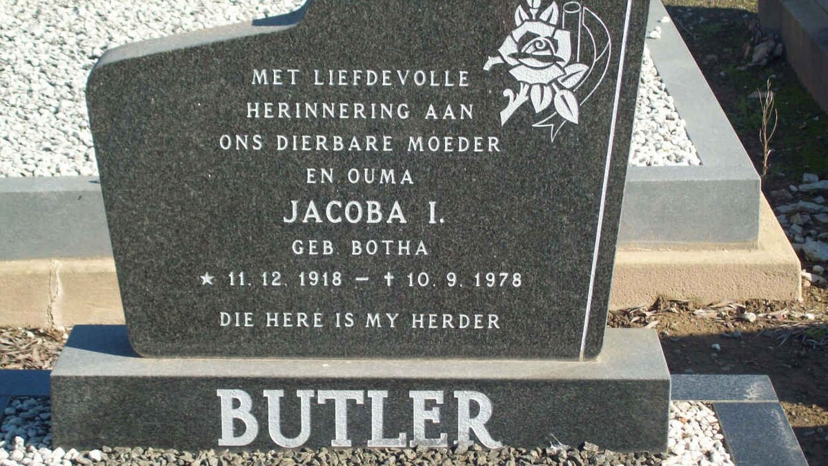 BUTLER Jacoba I. nee BOTHA 1918-1978