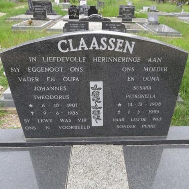 CLAASSEN Johannes Theodorus 1907-1986 & Susara Petronella 1908-1993
