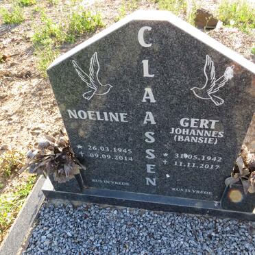 CLAASSEN Gert Johannes 1942-2017 & Noeline 1945-2014