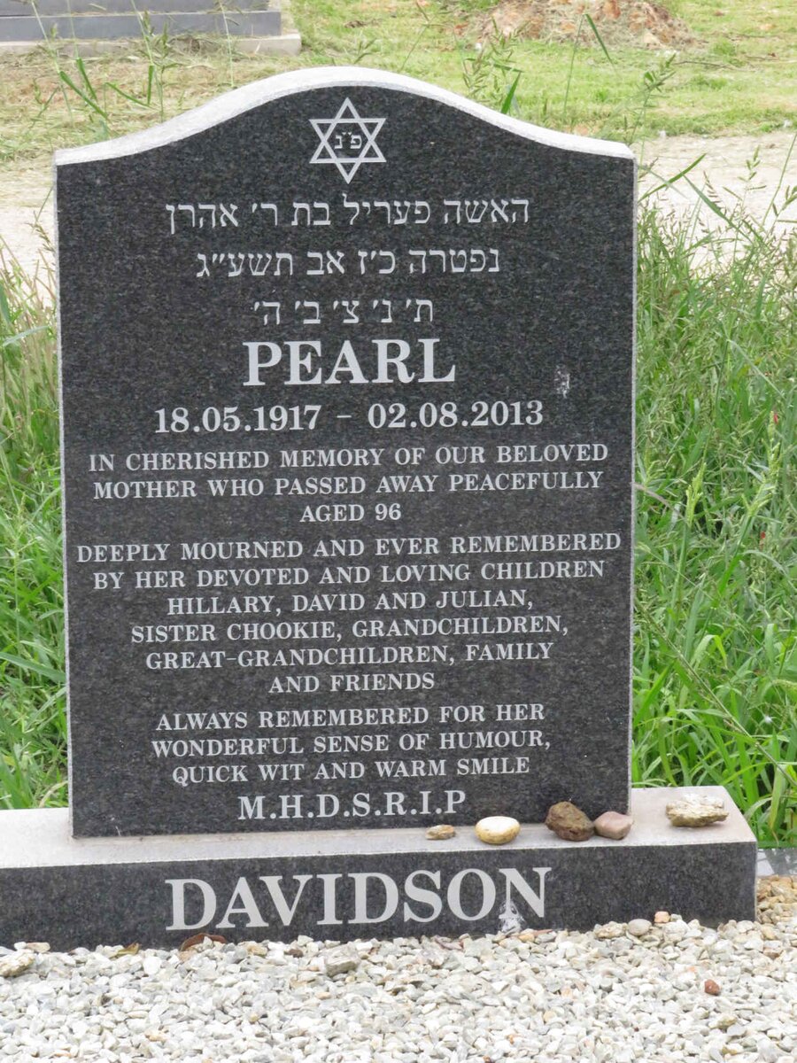 DAVIDSON Pearl 1917-2013