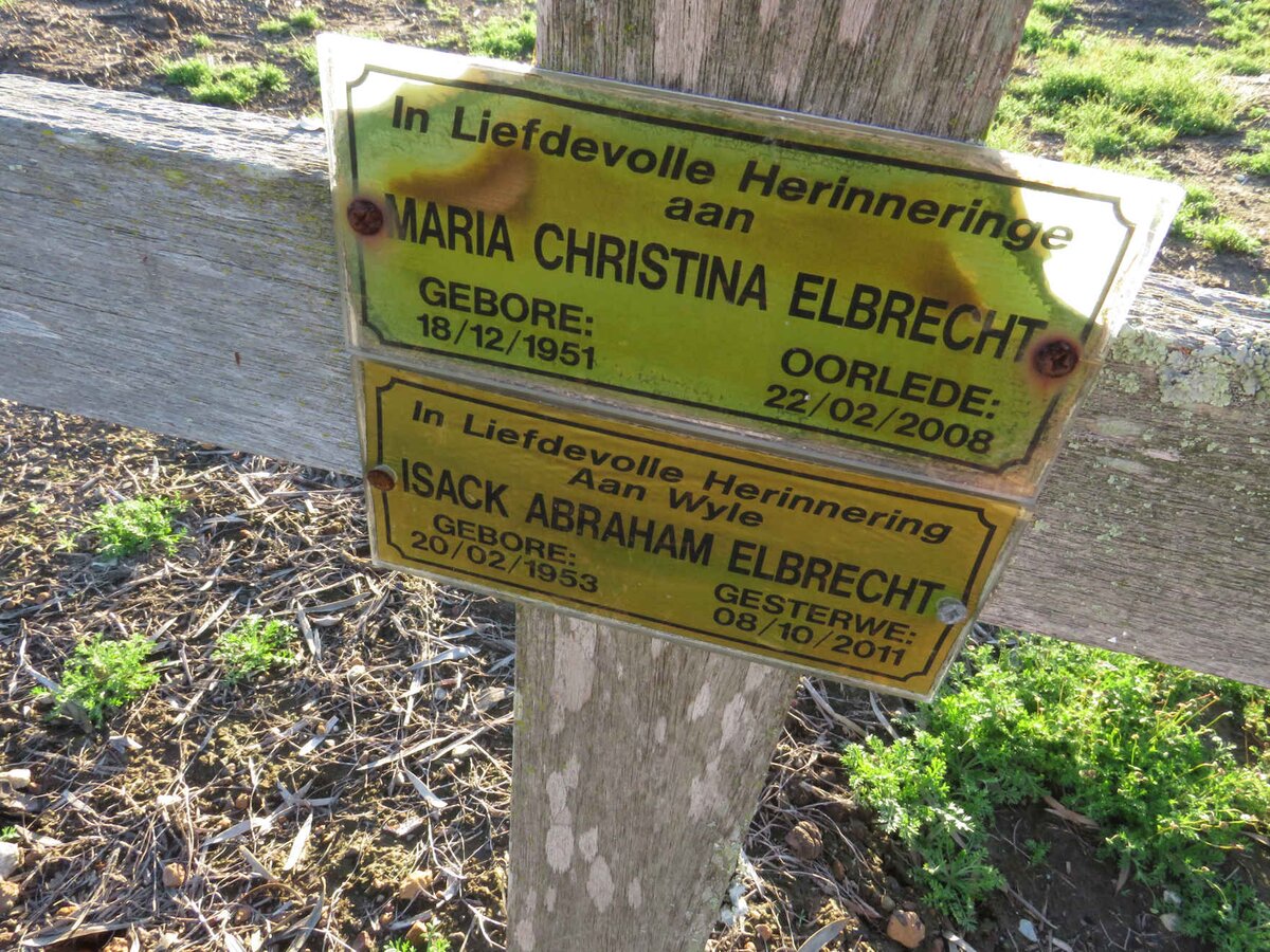 ELBRECHT Isack Abraham 1953-2011 & Maria Christina 1951-2008