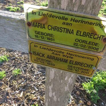 ELBRECHT Isack Abraham 1953-2011 & Maria Christina 1951-2008