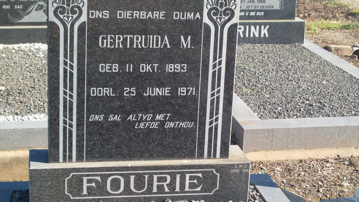 FOURIE Gertruida M. 1893-1971