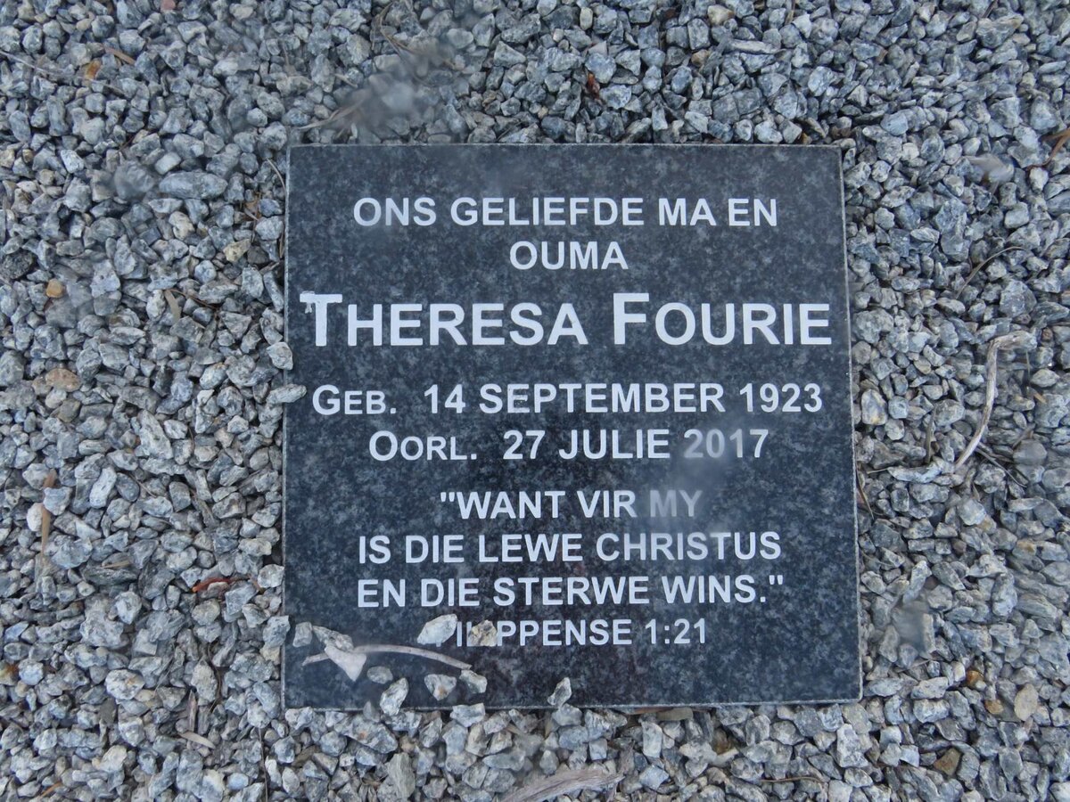 FOURIE Theresa 1923-2017