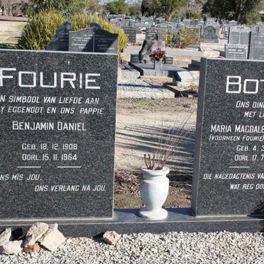 FOURIE Benjamin Daniel 1908-1964 :: BOTES Maria Magdalena Susanna voorheen FOURIE nee BOTHMA 1915-1985