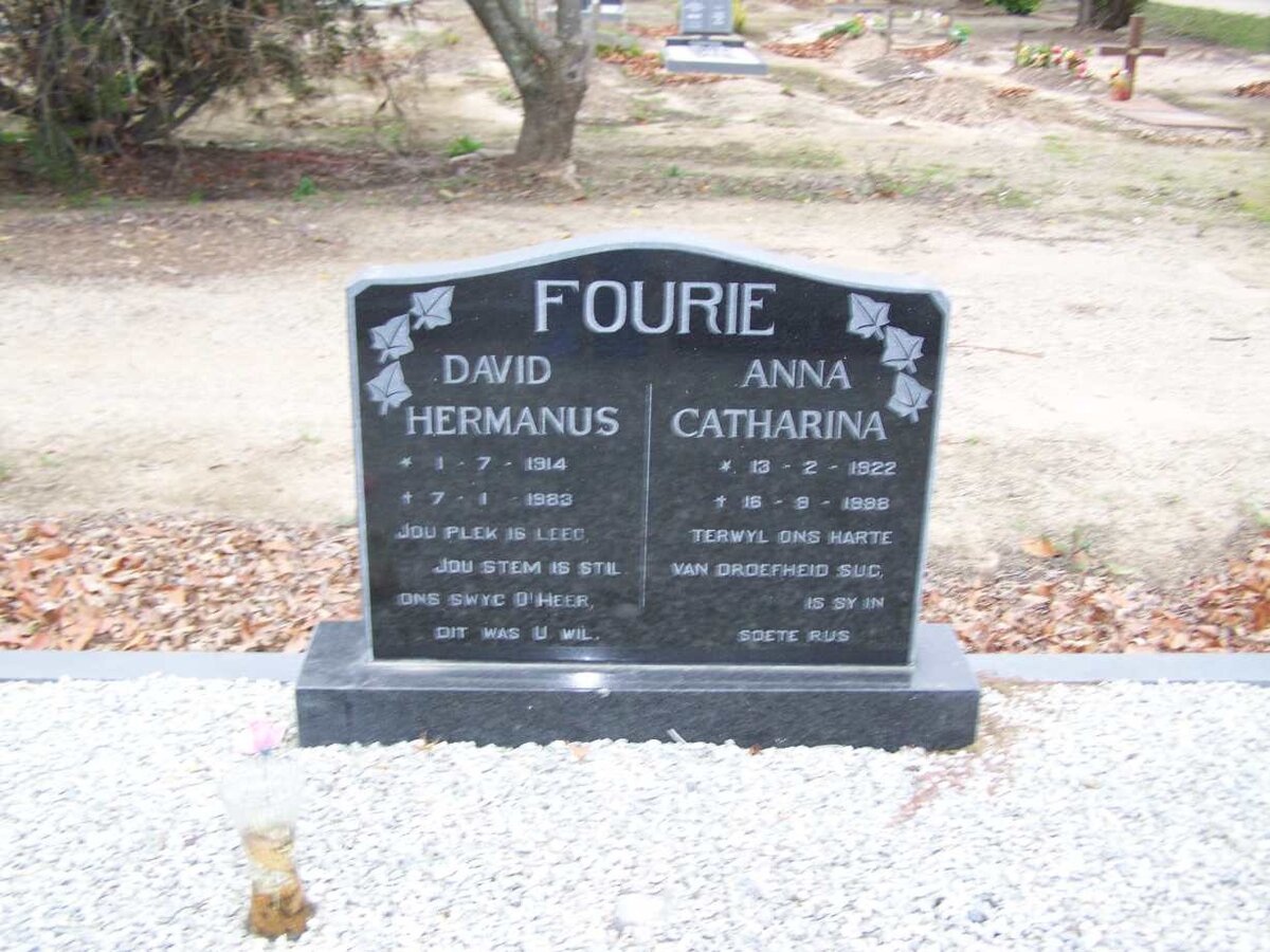 FOURIE David Hermanus 1914-1983 &amp; Anna Catharina 1922-19?8