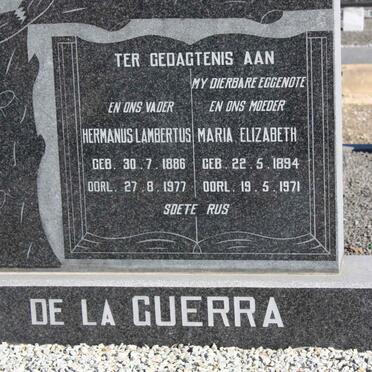 GUERRA Hermanus Lambertus, de la 1886-1977 &amp; Maria Elizabeth 1894-1971