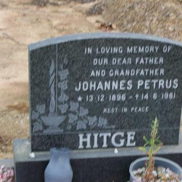 HITGE  Johannes Petrus 1896-1981