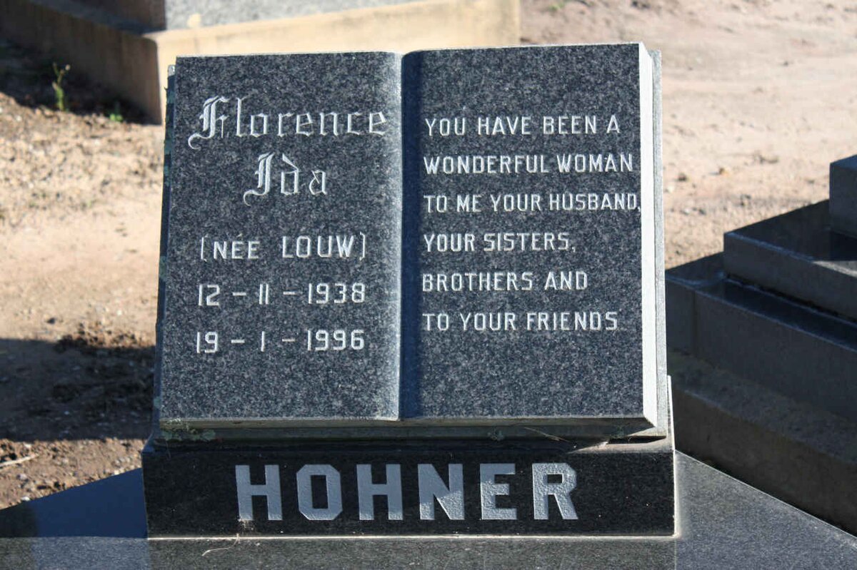 HOHNER Florence Ida nee LOUW 1938-1996