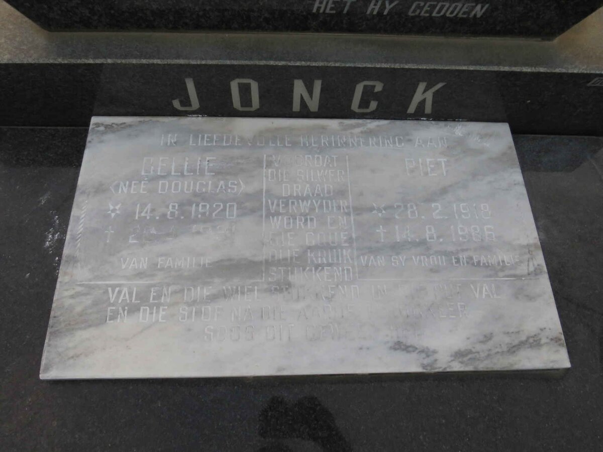JONCK Roelf Petrus 1880-1978 :: JONCK Piet 1918-1986 & Cellie OUGLAS 1920-1991 _2