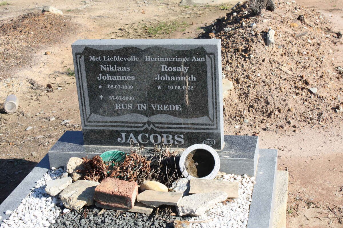 JACOBS Niklaas Johannes 1930-2000 &amp; Rosaly Johannah 1932-