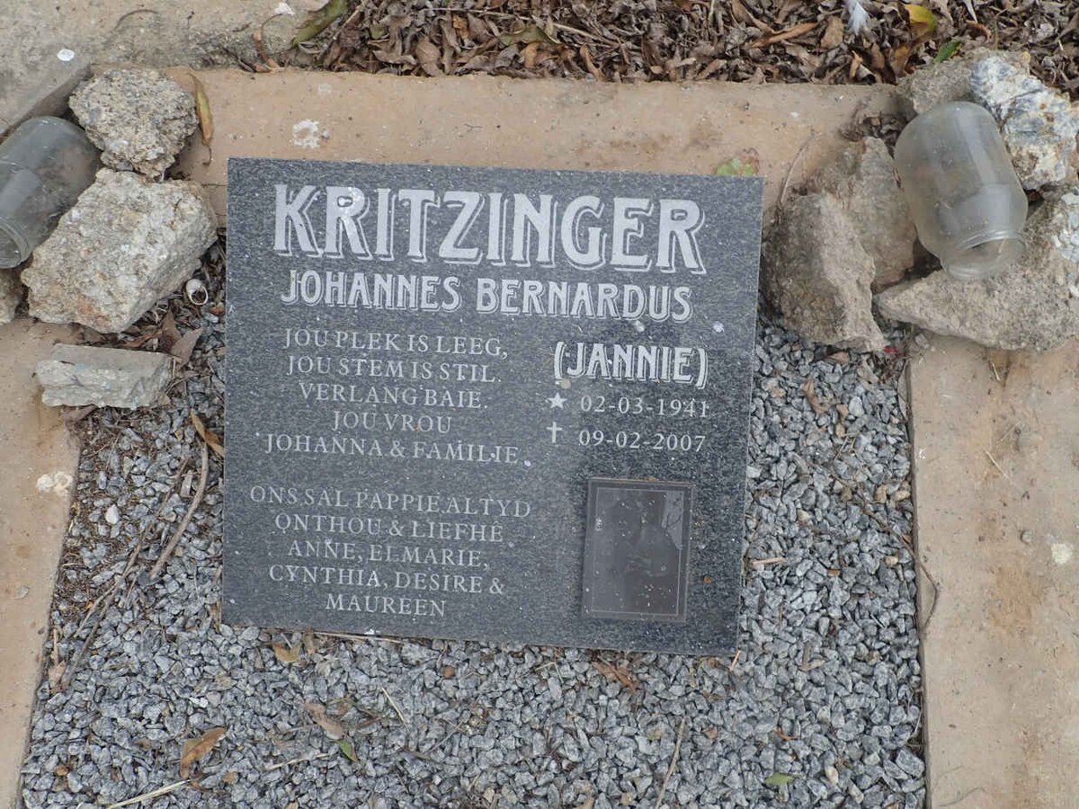 KRITZINGER Johannes Bernardus 1941-2007