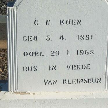 KOEN C.W. 1881-1968