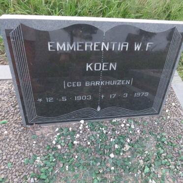 KOEN Emmerentia W.F. nee BARKHUIZEN 1903-1979