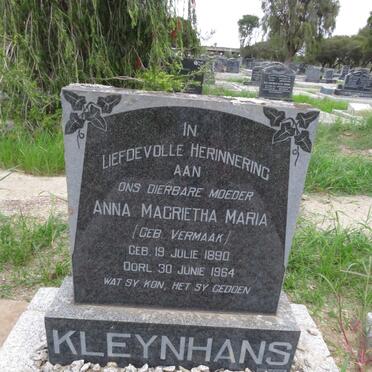KLEYNHANS Anna Magrietha Maria nee VERMAAK 1890-1964