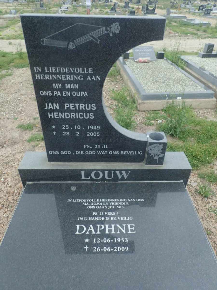 LOUW Jan Petrus Hendricus 1949-2005 & Daphne 1953-2009