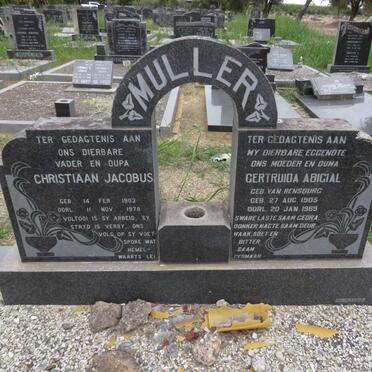 MULLER Christiaan Jacobus 1903-1978 &amp; Gertruida Abigial VAN RENSBURG 1905-1969