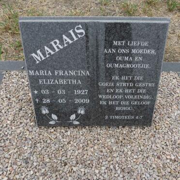 MARAIS Maria Francina Elizabetha 1927-2009