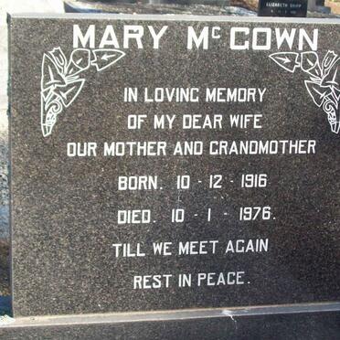 McGOWN Mary 1916-1976