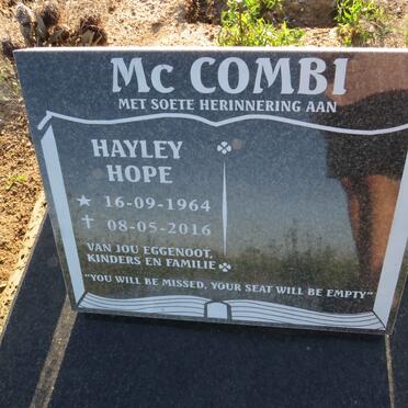 MCCOMBI Hayley Hope 1964-2016