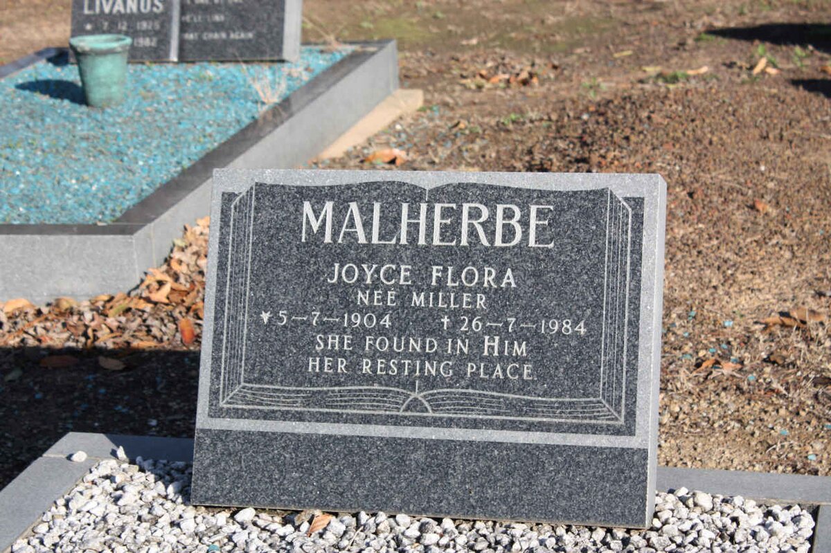 MALHERBE Joyce Flora nee MILLER 1904-1984