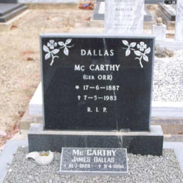McCARTHY Dallas nee ORR 1887-1983 :: McCARTHY James Dallas 1925-1995