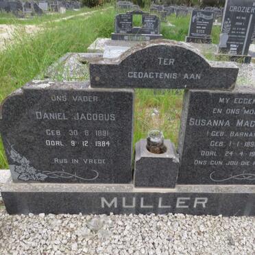 MULLER Daniel Jacobus 1891-1984 &amp; Susanna Magdalena BARNARD 1898-1968