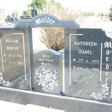 MULLER William Bertus 1916-1985 &amp; Kathreen Isabel 1915-1988