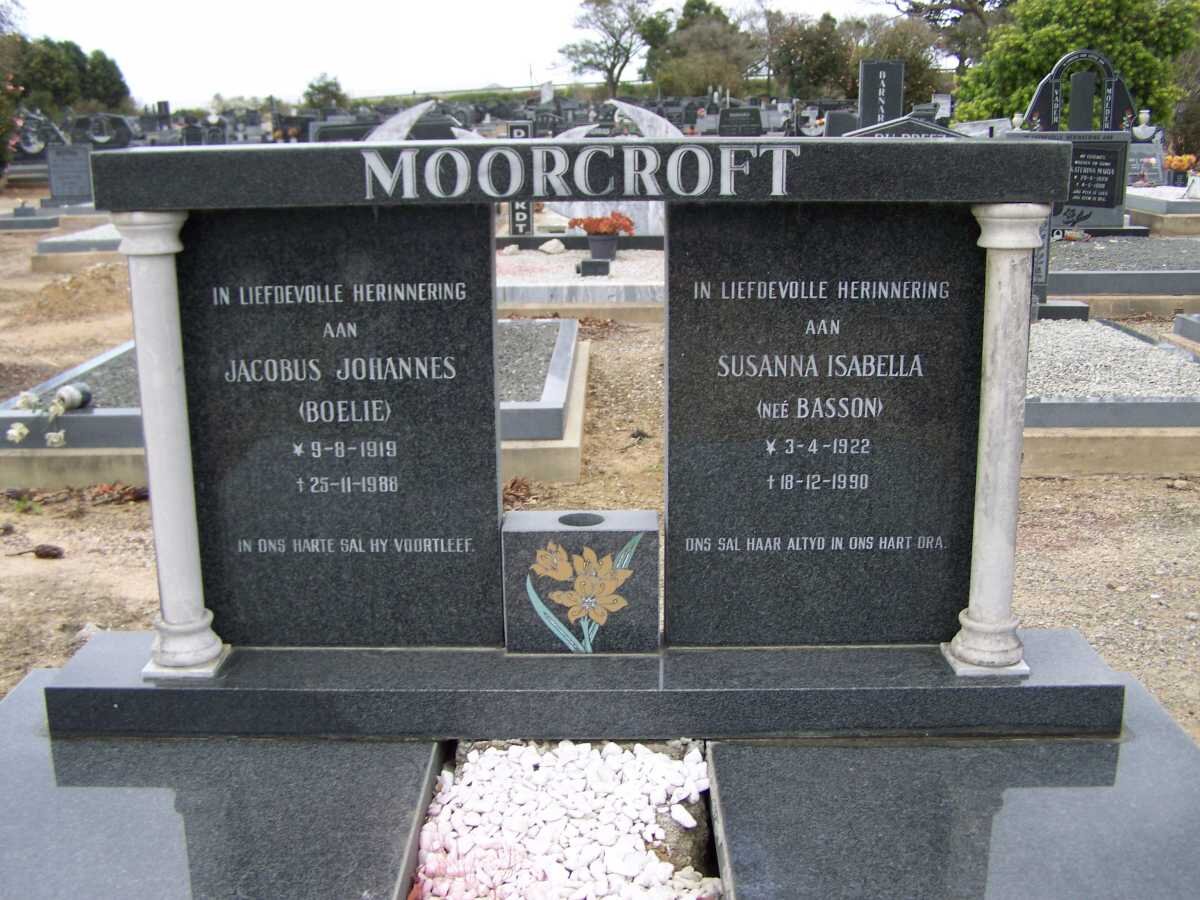 MOORCROFT Jacobus Johannes 1919-1988 &amp; Susanna Isabella BASSON 1922-1990