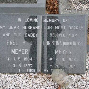 MEYER Fred H. J. 1904-1977 &amp; Christina HITGE  1906-1984