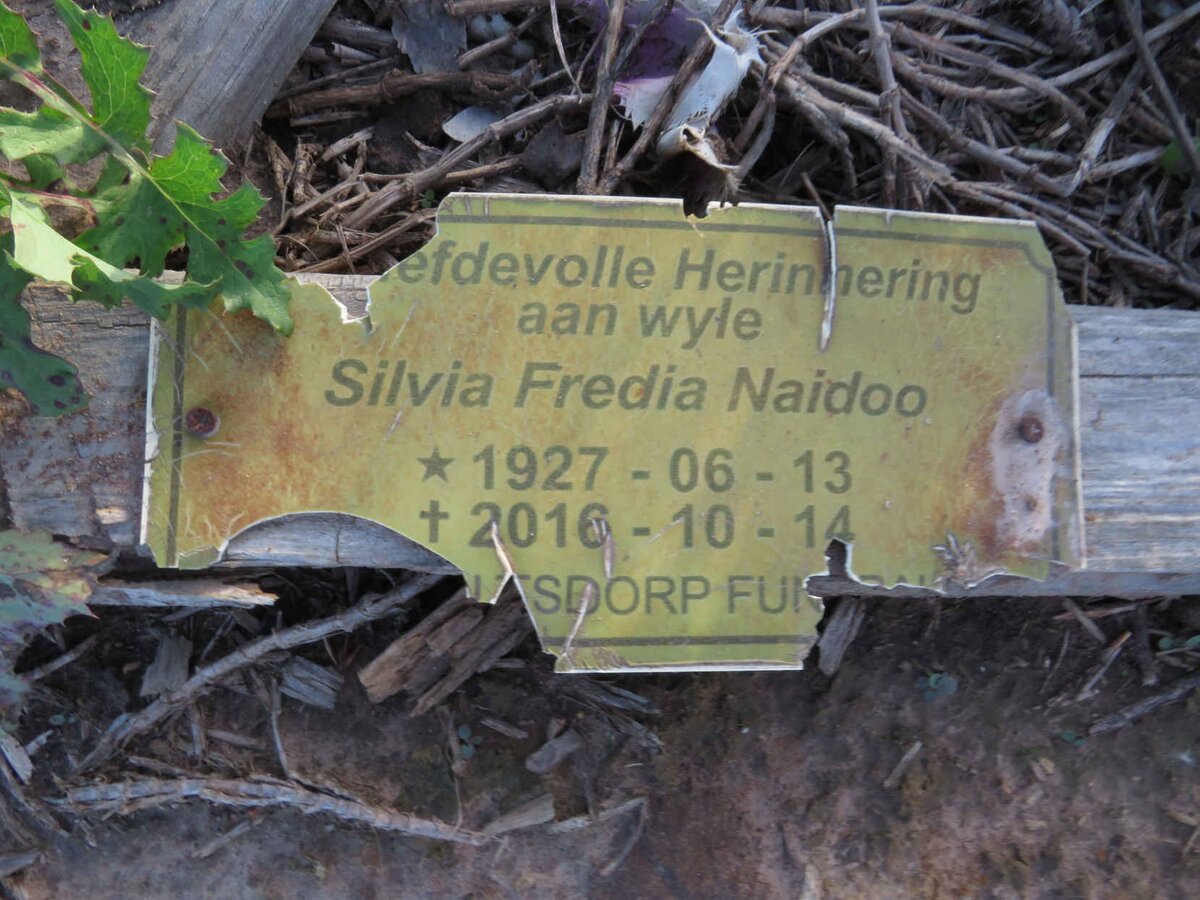 NAIDOO Sylvia Fredia 1927-2016