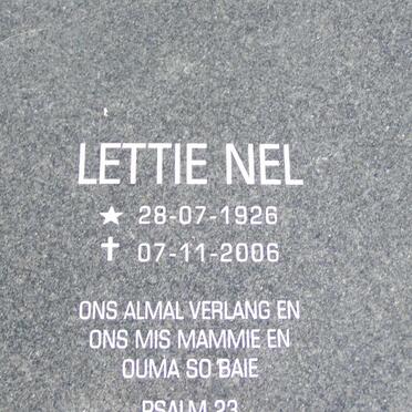 NEL Lettie 1926-2006