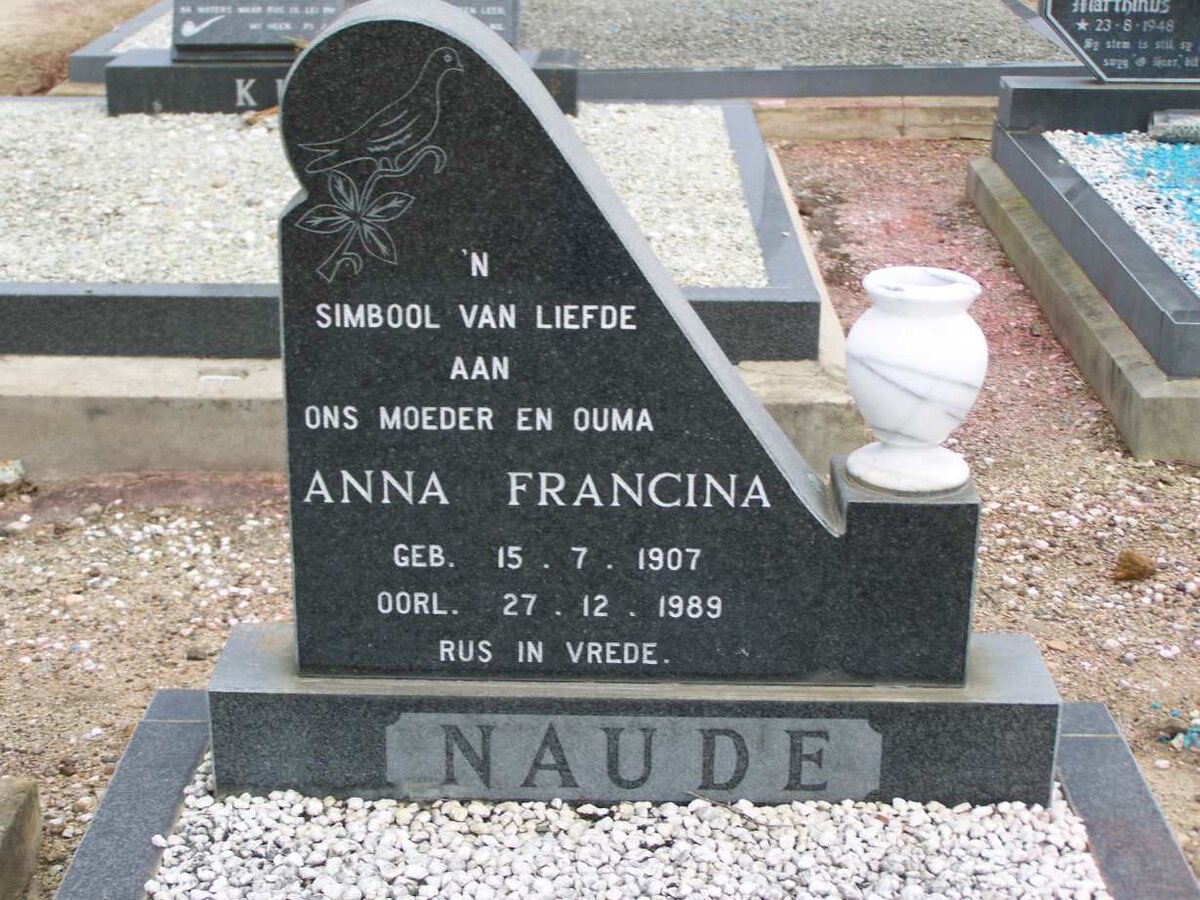 NAUDE Anna Francina 1907-1989