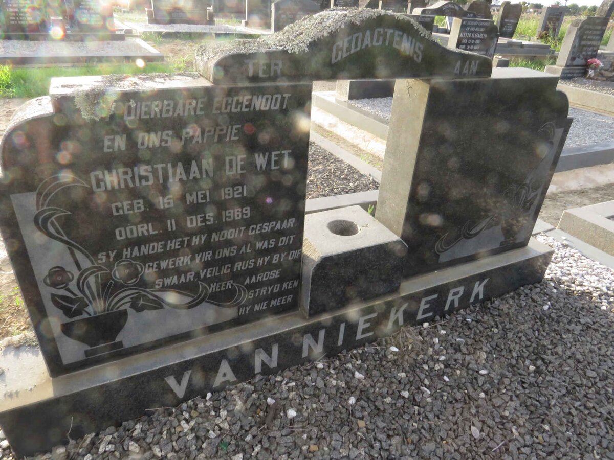 NIEKERK Christian de Wet, van 1921-1969