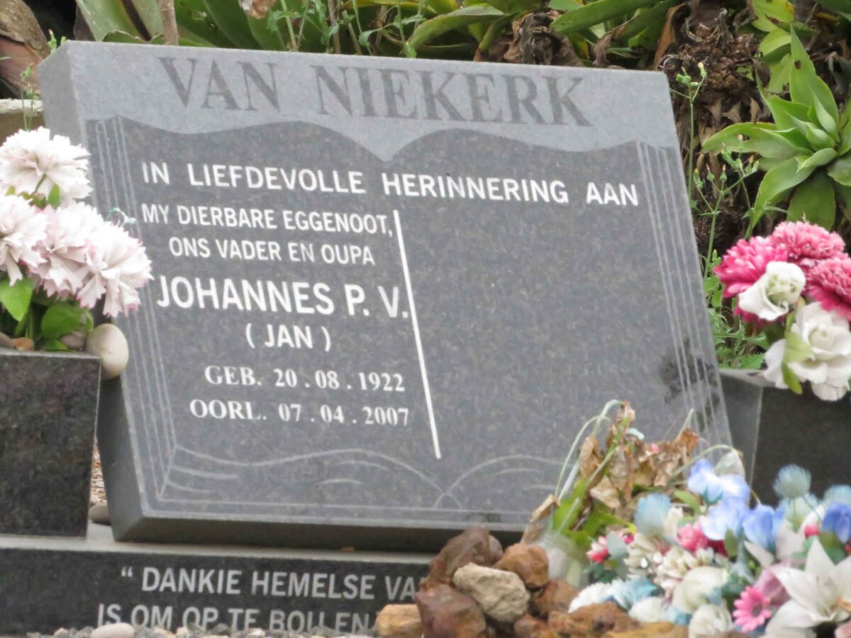 NIEKERK Johannes P.V., van 1922-2007 