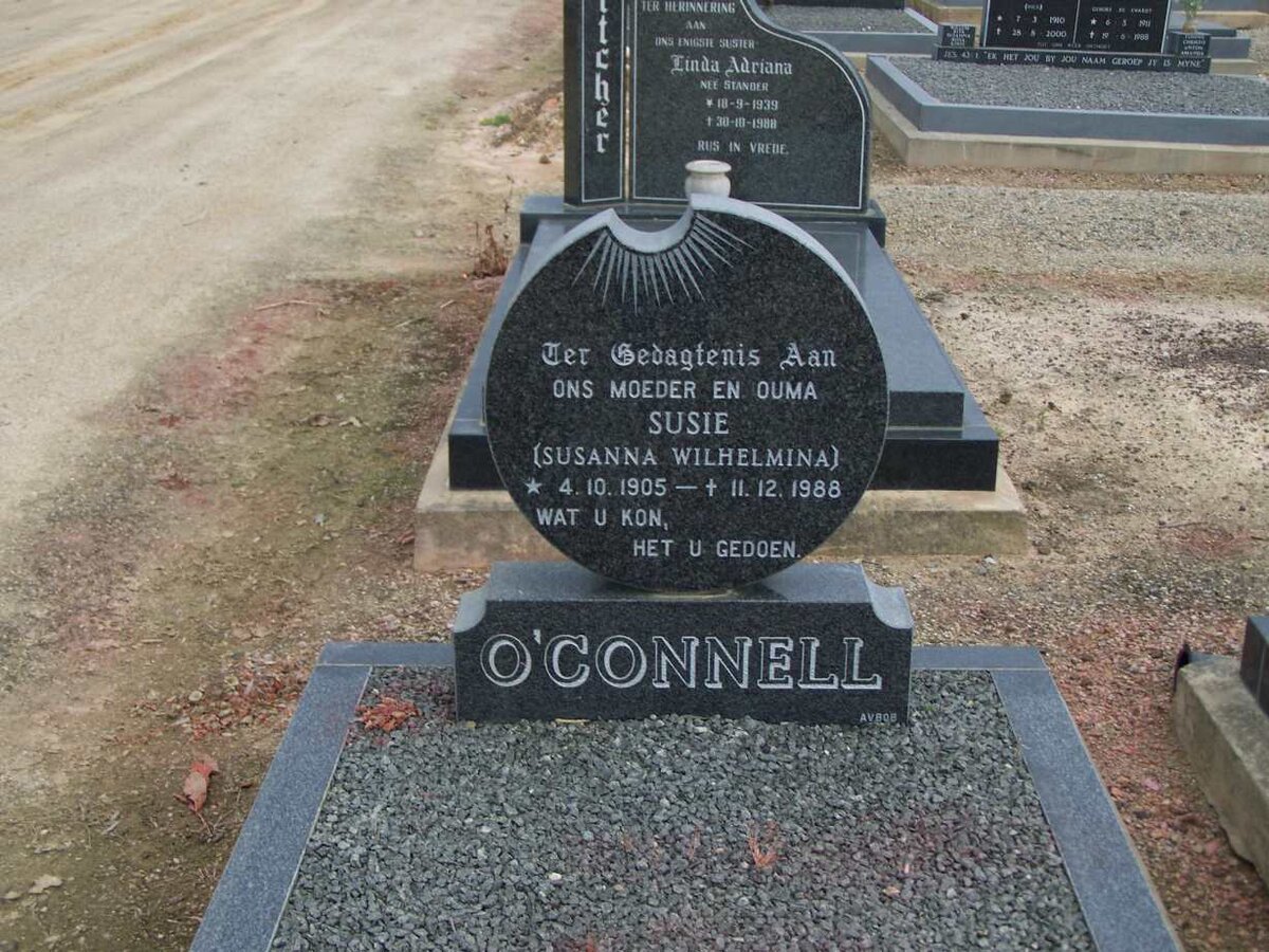 O'CONNELL Susanna Wilhelmina 1905-1988