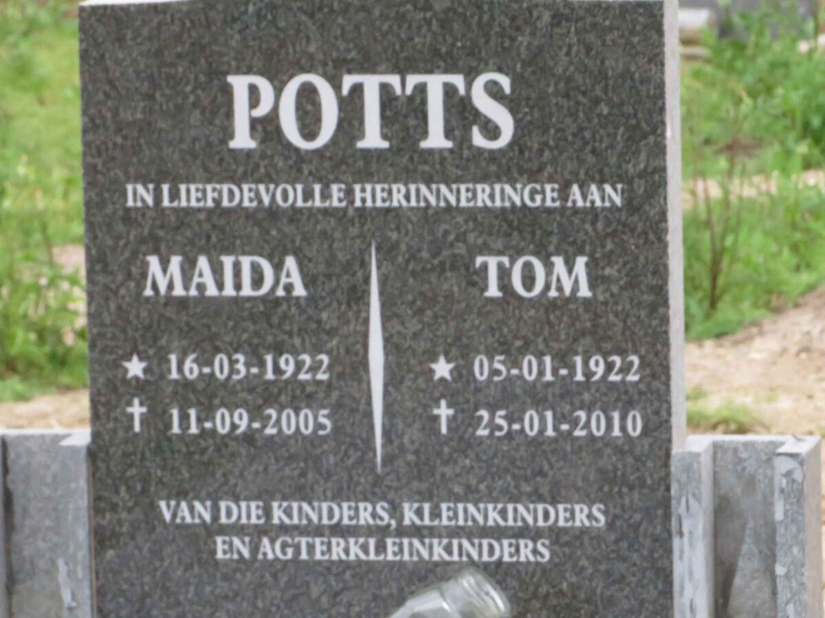 POTTS Tom 1922-2010 & Maida 1922-2005