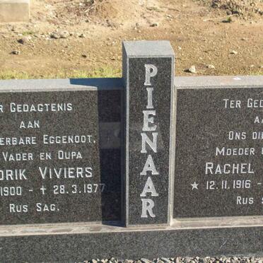 PIENAAR Hendrik Viviers 1900-1977 &amp; Rachel Rosina 1916-1990