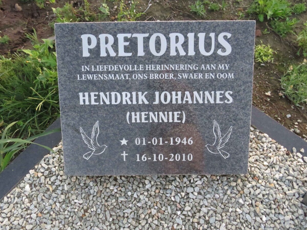 PRETORIUS Hendrik Johannes 1946-2010